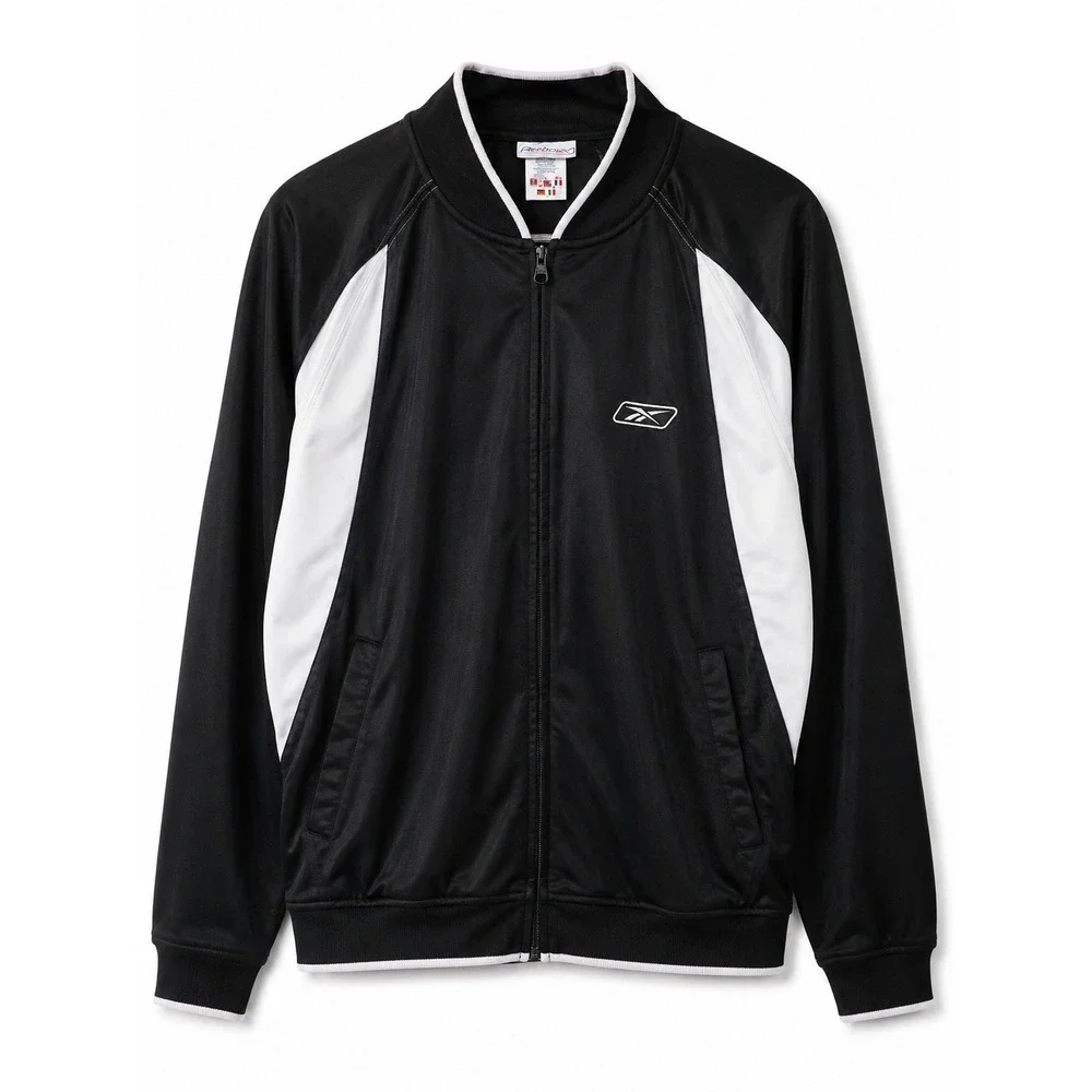 Reebok Men's XL Y2K Vintage Full Zip Track Jacket Vector Logo Athletic Bomber